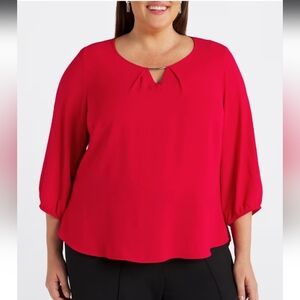 Fortune+Ivy Chic Red Blouse